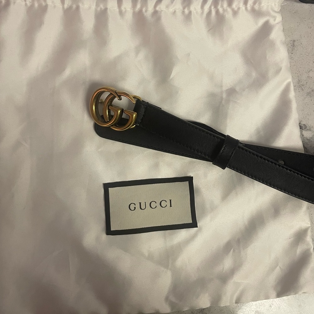 Authentic Gucci Marmont Thin Leather Belt 80/32